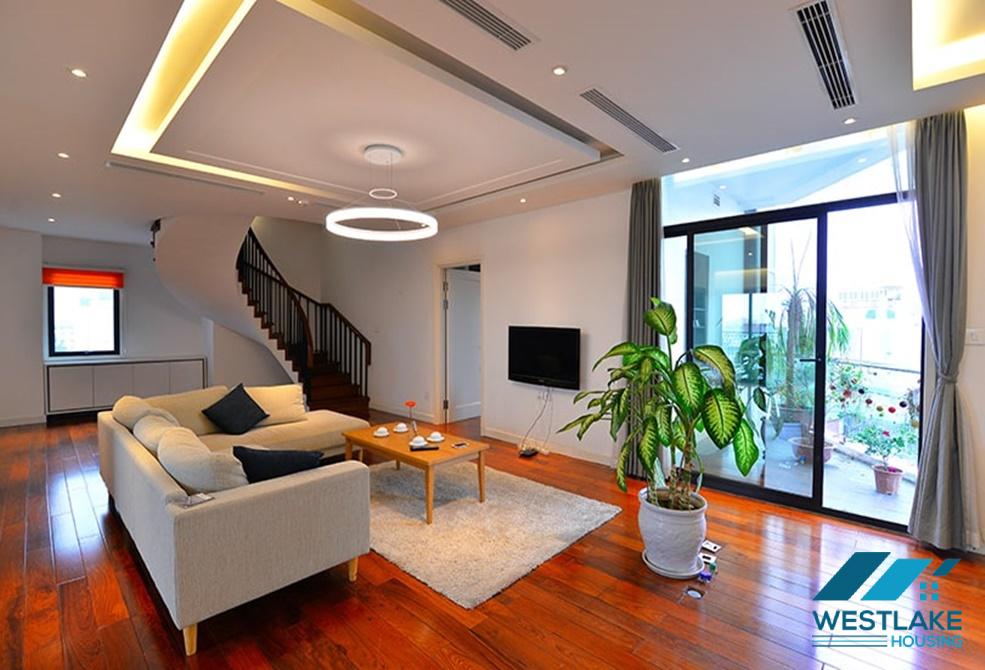 Bright and modern 3 bedrooms duplex apartment for rent in central Ba Dinh area, Hanoi