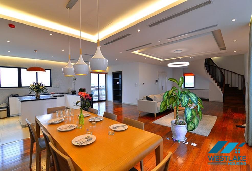 Bright and modern 3 bedrooms duplex apartment for rent in central Ba Dinh area, Hanoi