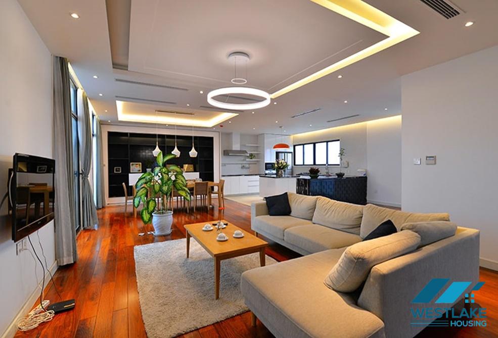 Bright and modern 3 bedrooms duplex apartment for rent in central Ba Dinh area, Hanoi